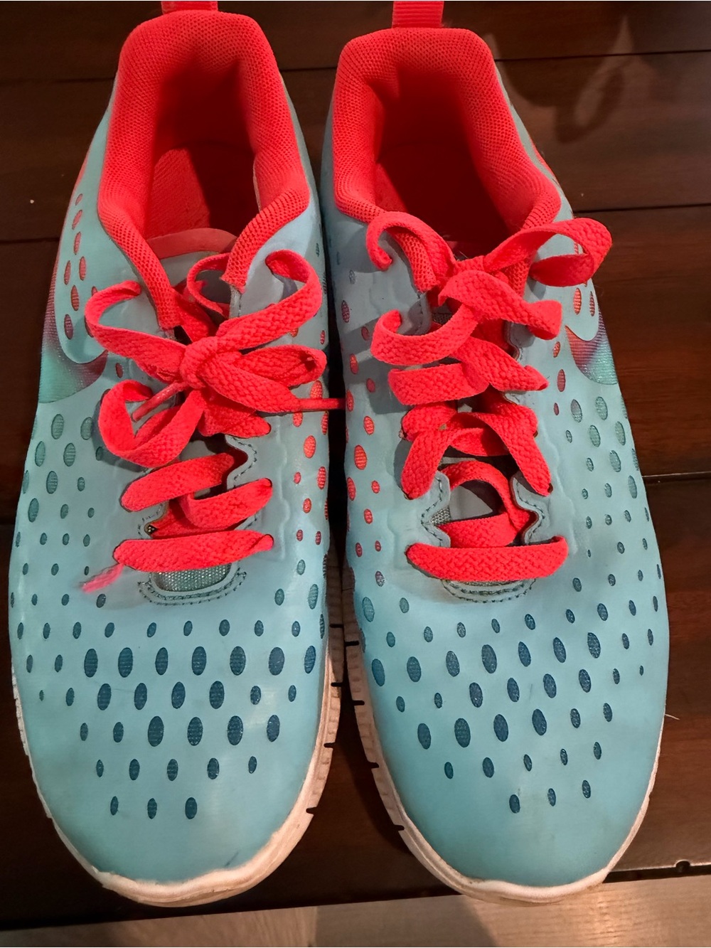 Lightweight Aqua and Coral Athletic Sneakers